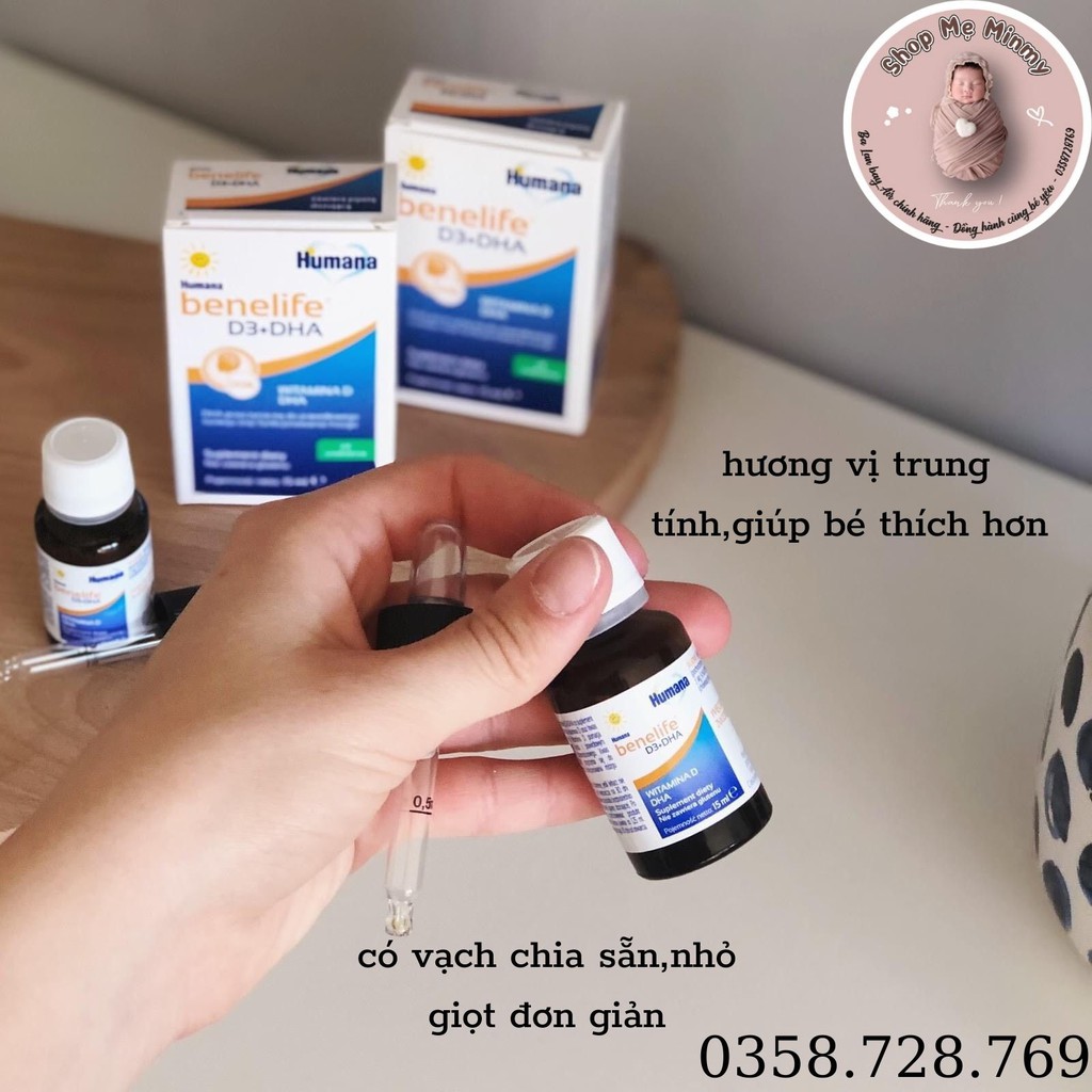 Humana Benelife D3-DHA lọ 15ml( cho bé từ 1 ngày tuổi)