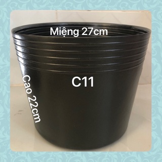 Chậu nhựa trồng cây 5 cái C11 đen dày dặn