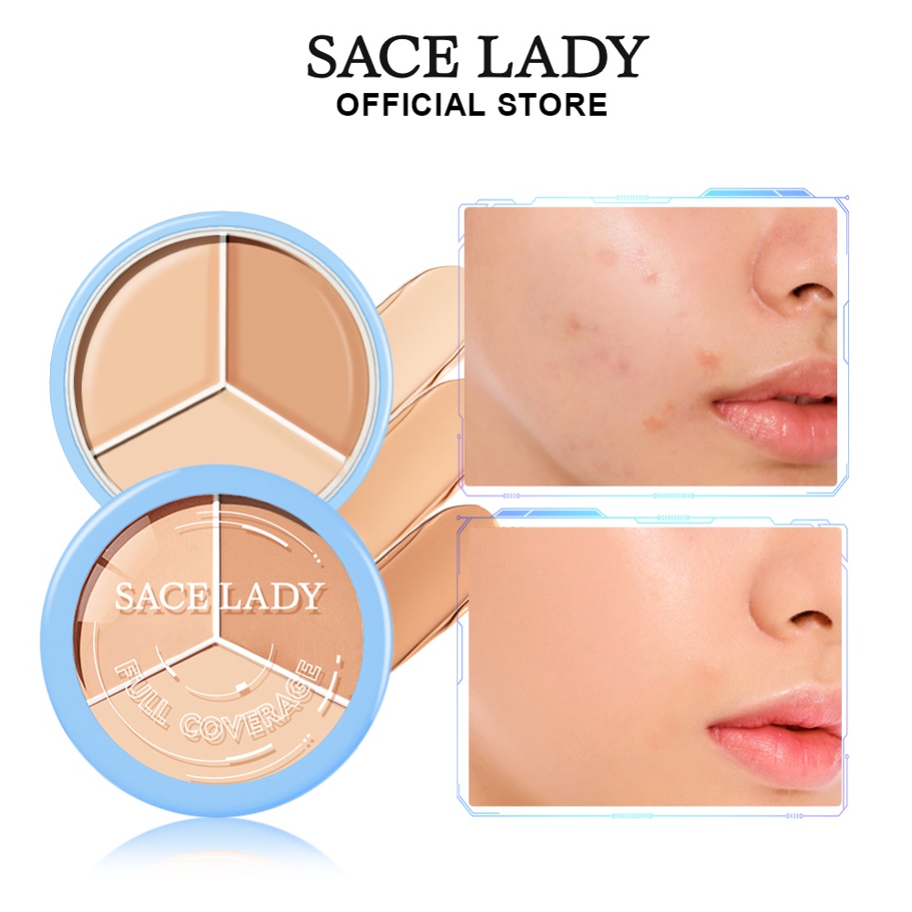 Sace LADY Kem che khuyết điểm ba màu Kem che khuyết điểm nhẹ nhàng Không thấm nước tự nhiên 15gSL250-02