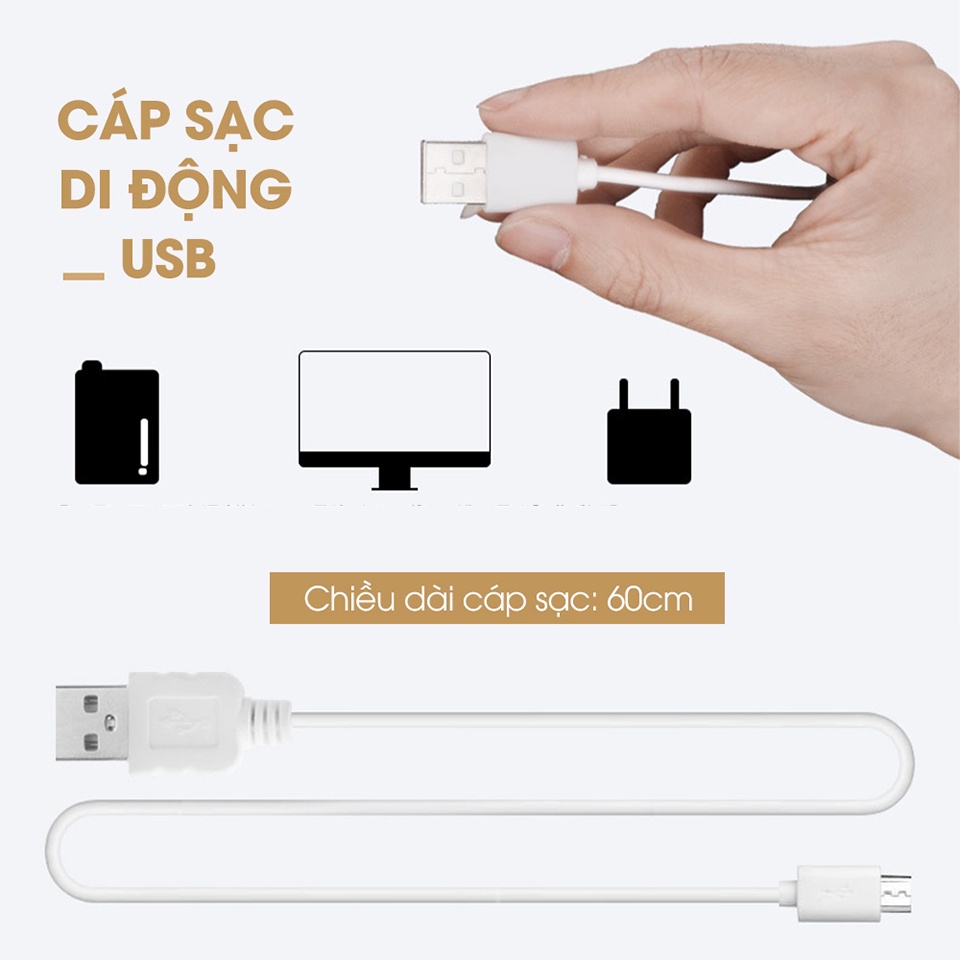 Máy Phun Sương Tạo Độ Ẩm Làm Mát Khuếch Tán Tinh Dầu Với 3 Đầu Phun Tích Hợp Đèn Led Nhiều Màu