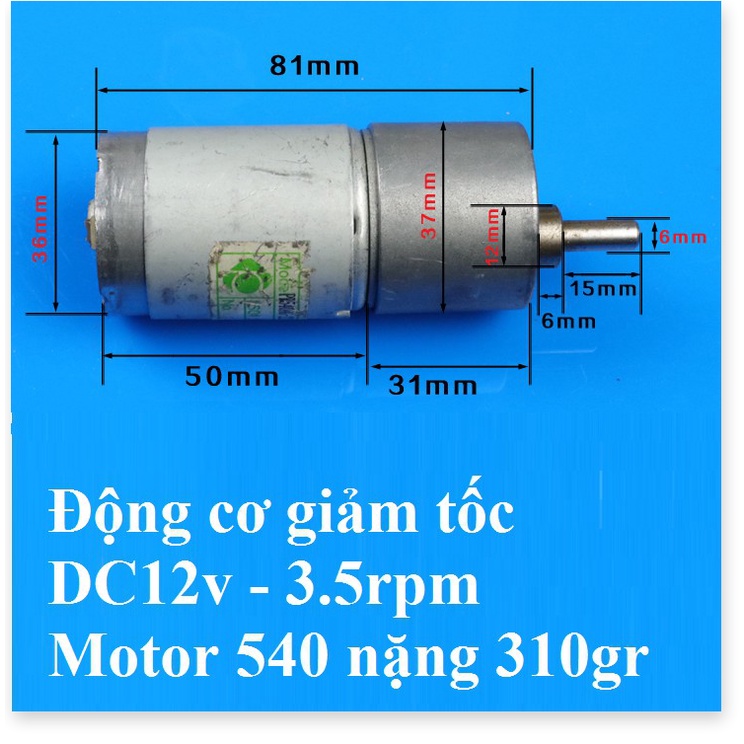 Động cơ giảm tốc cỡ trung Motor 550, 775