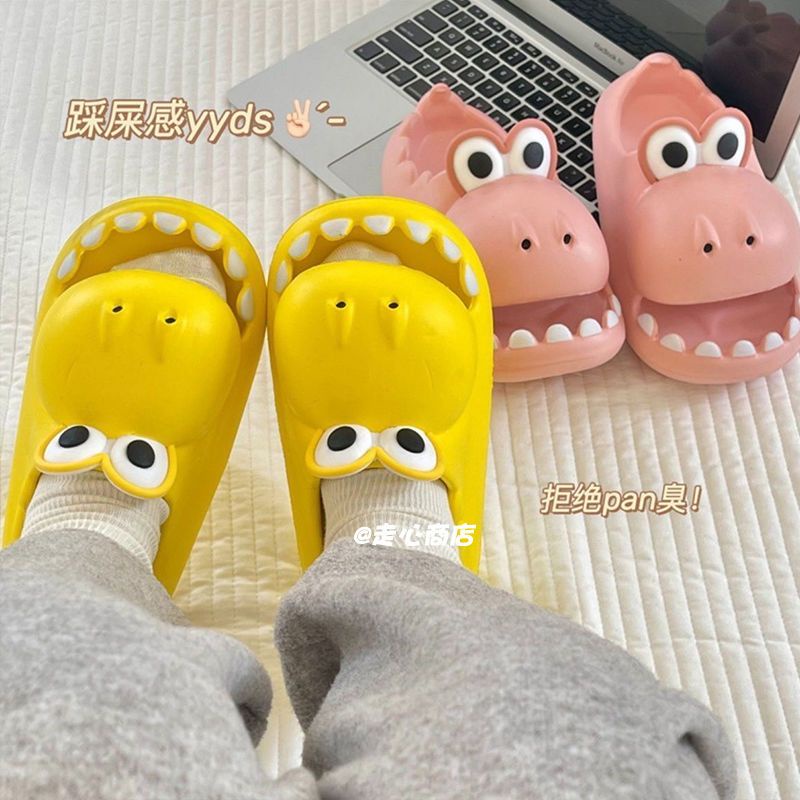 Dép Đế Mềm Chống Trượt Họa Tiết Khủng Long Đáng Yêu