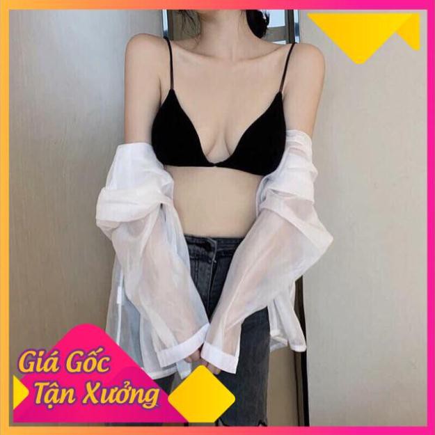 Áo Bra 2 Dây Mảnh Chất Liệu Cotton Thoáng mát 2099