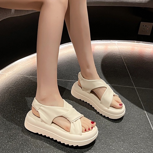 Xăng đan Đế Xuồng Mũi Tròn Co Giãn Chống Nước Thời Trang Cho Nữ