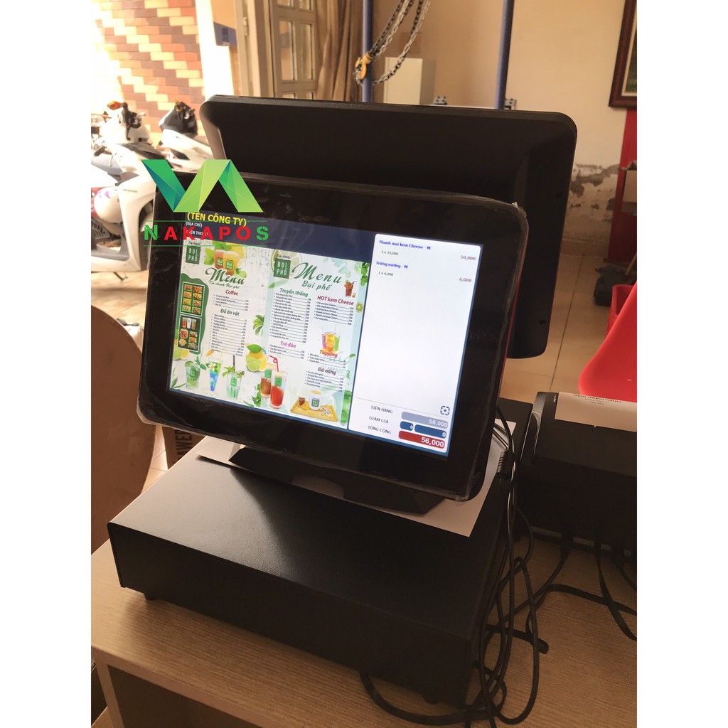 Trọn Bộ Máy Pos 2 Màn Hình ( 15x12 ) NAKA 2727 | BigBuy360 - bigbuy360.vn