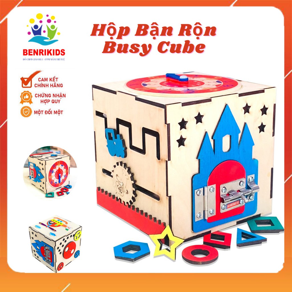 Đồ Chơi Montessori Khối Lập Phương Bận Rộn Busy Cube Đa Dạng Các Kĩ Năng Cho Trẻ Phát Triển Khả Năng Vận Động Và Tư Duy