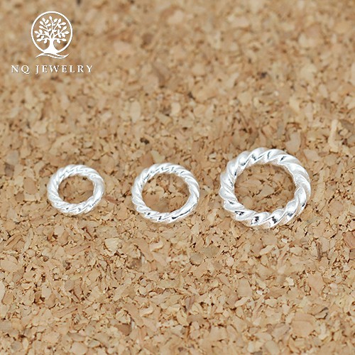 Charm bạc khoen tròn dạng xoắn - NQ Jewelry