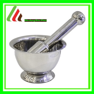 Bộ chày cối bằng inox sáng bóng size số 1, số 2, số 3, số 4, nhỏ gọn và vững chãi khi sử dụng