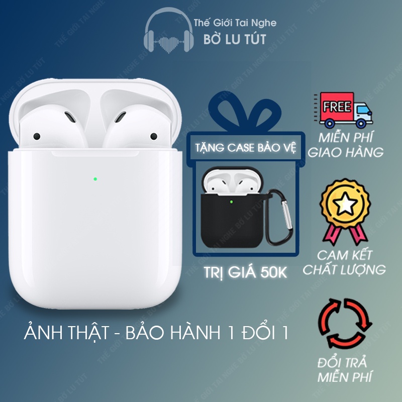 Tai nghe Bluetooth ko dây 2 TWS nhét tai cao cấp điều khiển cảm ứng định vị đổi tên cho Android iOS-Tặng ốp
