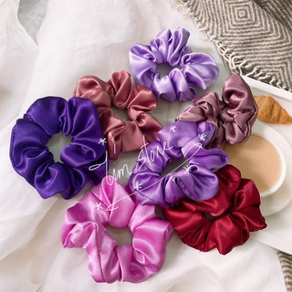 [Ảnh thật- Màu TÍM]CỘT TÓC VẢI SCRUNCHIES THỜI TRANG, ĐEO TAY SATIN BÓNG