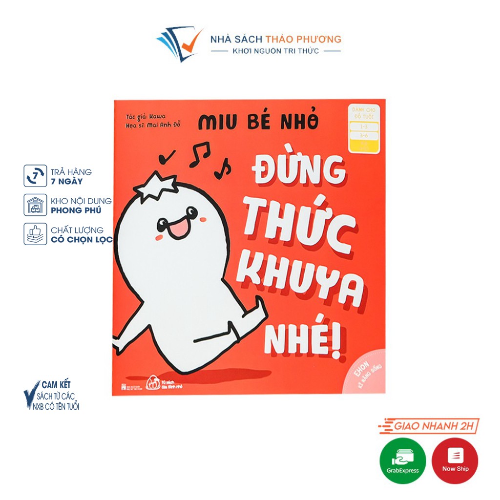 Sách Ehon kỹ năng sống - Miu bé nhỏ Đừng thức khuya nhé cho bé 1-6 tuổi