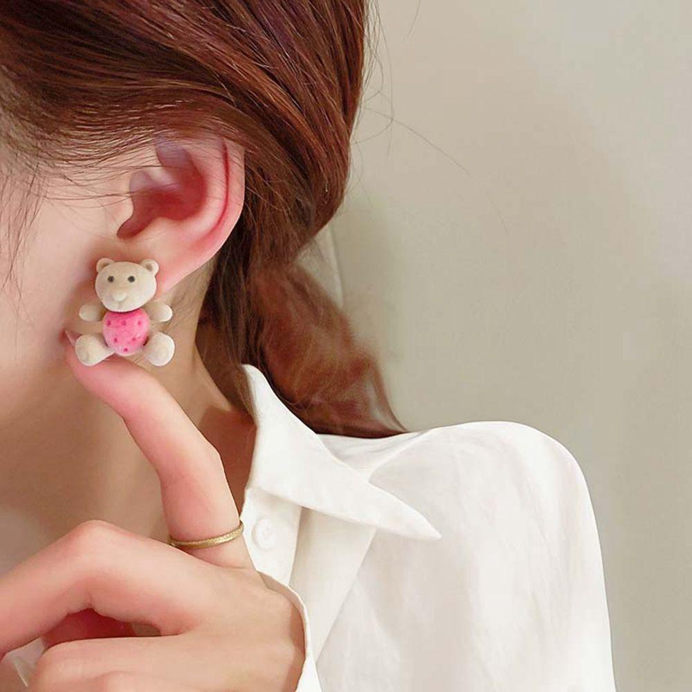 MOCHO Bông Tai Hình Mặt Cười / Chữ Hoạt Hình Phong Cách Hàn Quốc Thời Trang Cho Nữ