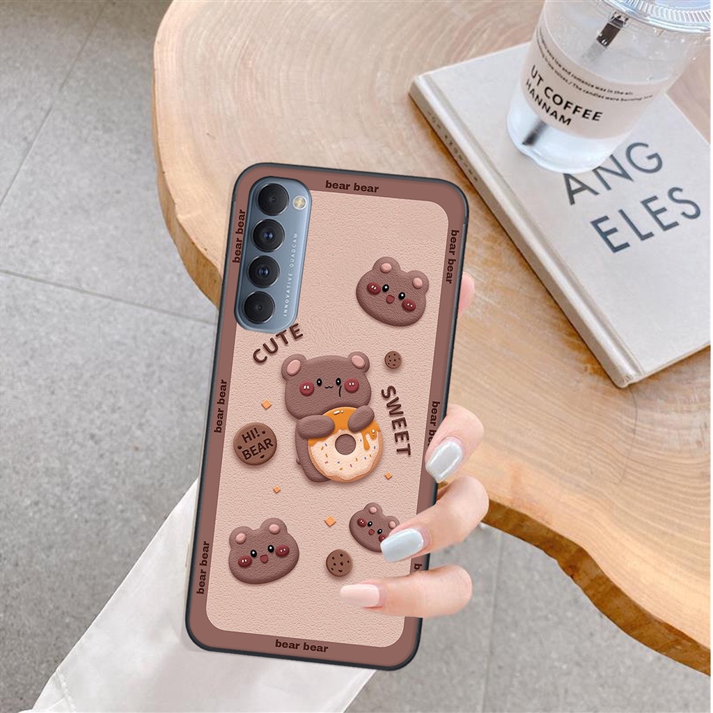 Ốp lưng Oppo RENO 4 PRO in hình Gấu nâu - hồng, Gấu Be@rick  cực CUTE, DỄ THƯƠNG