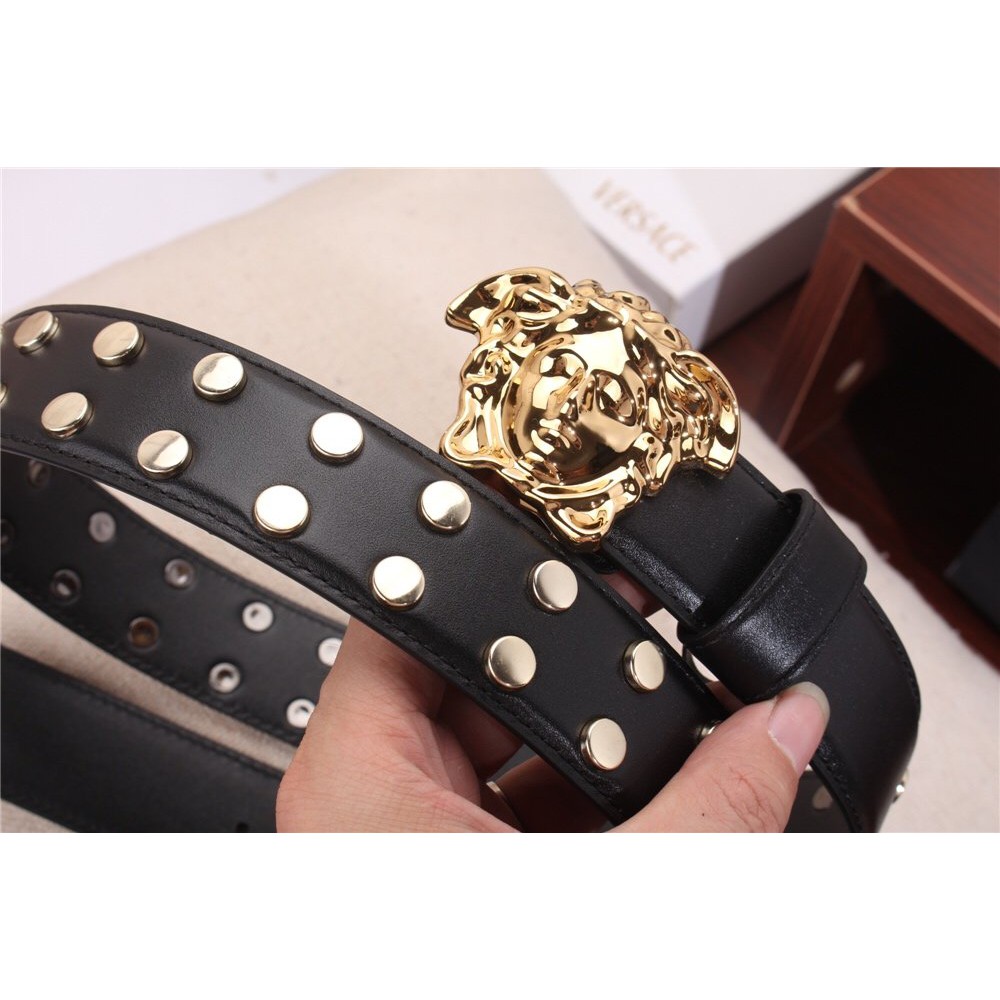 Thắt lưng Versace Belt Couple Genuine Leather Luxury Waist Strap Jeans Pants Pin Buckle Waistband 189