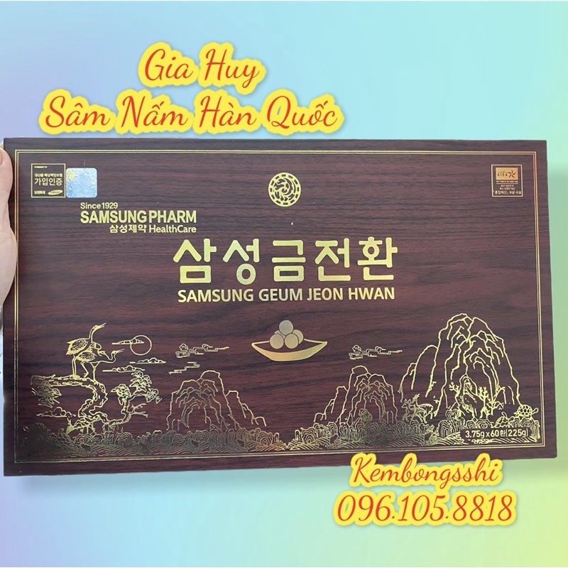 [HÀNG MỚI VỀ] An Cung Ngưu Hoàng Hàn Quốc SAMSUNG GEUM JEON HWAN , Hộp Gỗ 60 Viên