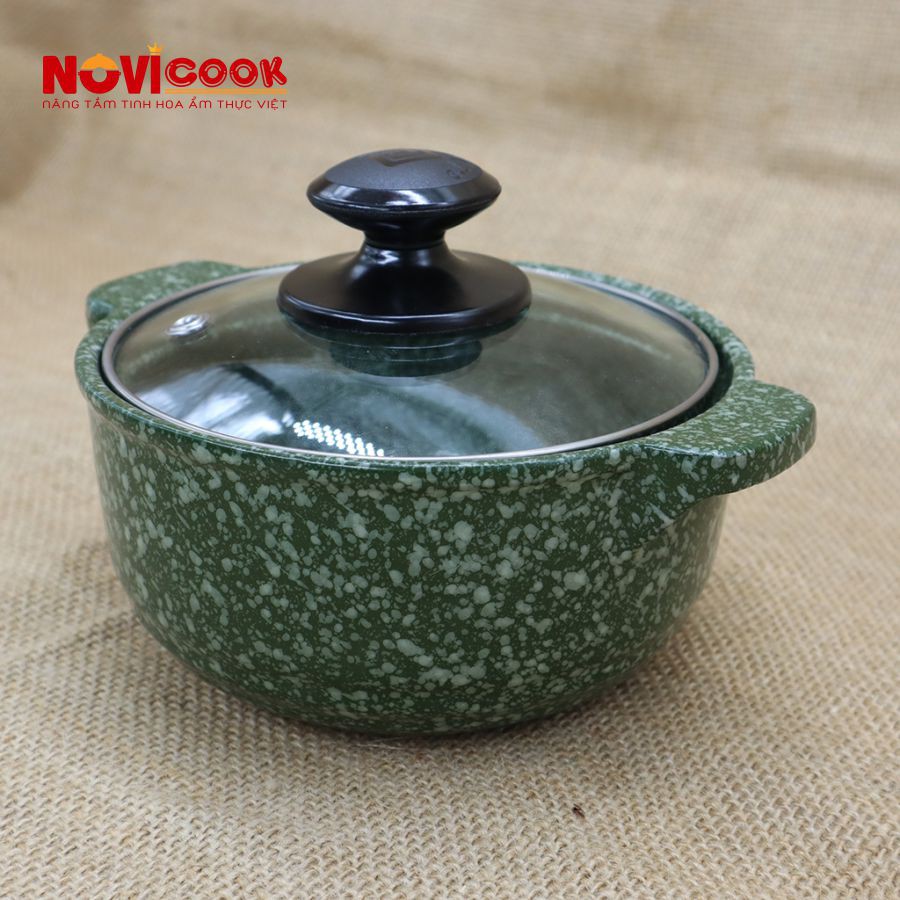 [HOT SALE] Nồi Sứ Sâu 1.5L Cao Cấp - màu xanh lá, nồi kho cá, nồi đất giá rẻ, nồi nhỏ, nồi mì cay, nồi lẩu