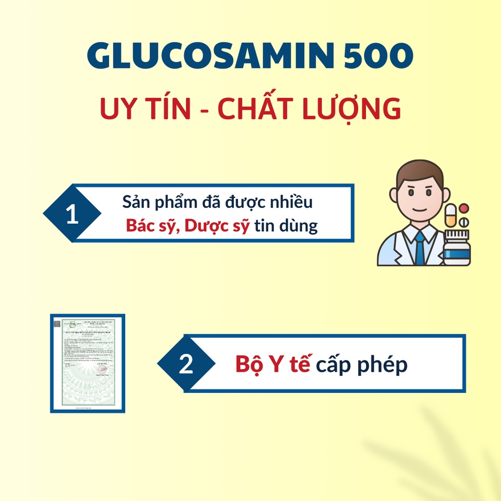 Glucosamin 500  - tái tạo sụn khớp, giúp xương chắc khỏe