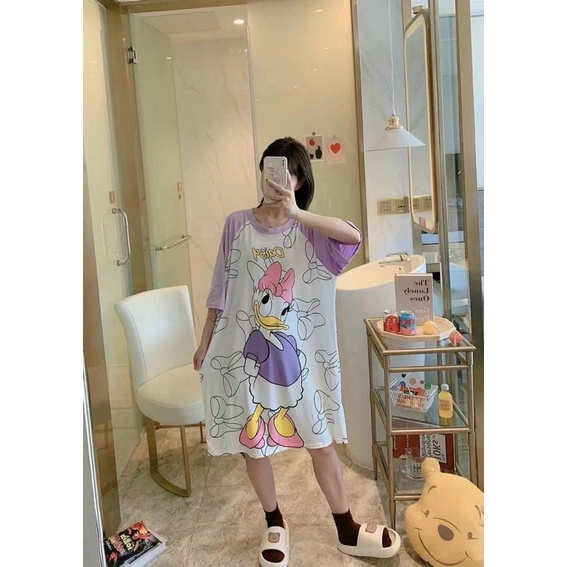 Đầm Ngủ Dáng Dài Dễ Thương Xinh Xắn Thời Trang Hàn Quốc Cho Nữ | BigBuy360 - bigbuy360.vn