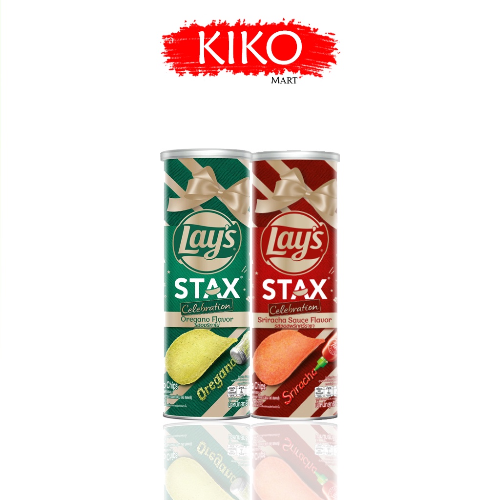 Bánh snack khoai tây miếng Ống Lay's Stax vị Xốt Ớt Sriracha/vị Lá Thơm Oregano 100gr