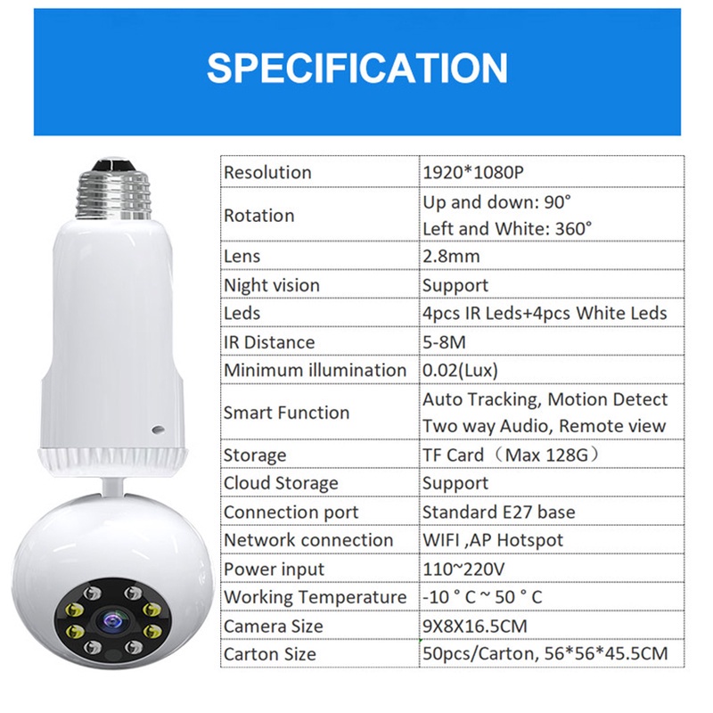 Camera An Ninh Xoay 360 Độ 2mp Kết Nối Wifi