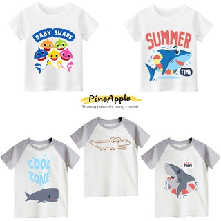 Áo cộc tay babyshark do do do cho bé trai và bé gái áo cá mập cá sấu do do do size 8kg đến 25kg pineapple store