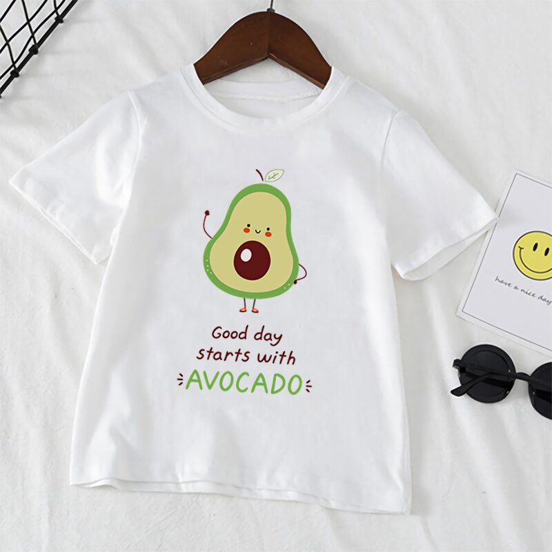 NEW 💥 Áo Thun Tay Ngắn In Hình Quả Bơ Dễ Thương Cho Bé Trai / Gái / Bé Gái Ykp030
