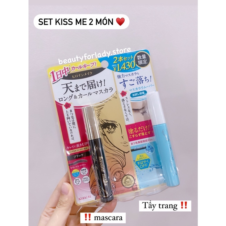 SET 2 MÓN MASCARA VÀ TẨY TRANG KISS ME