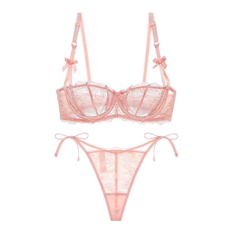 Bộ Áo Lót + Quần Lọt Khe Varsbaby D238 + N130 Bằng Vải Ren Đính Nơ Phong Cách Gợi Cảm | BigBuy360 - bigbuy360.vn