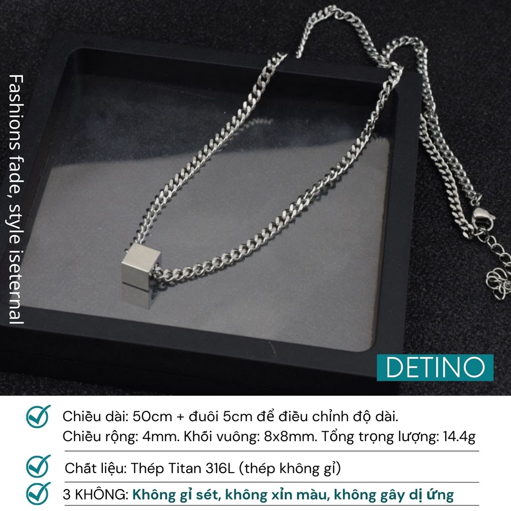 Vòng cổ nam titan Wang Yibo, dây chuyền nam hiphop unisex phong cách Hàn Quốc DETINO DC08