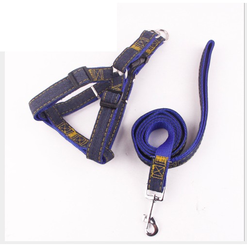 Dây Dắt Kèm Đai Ngực Siêu Bền Denim