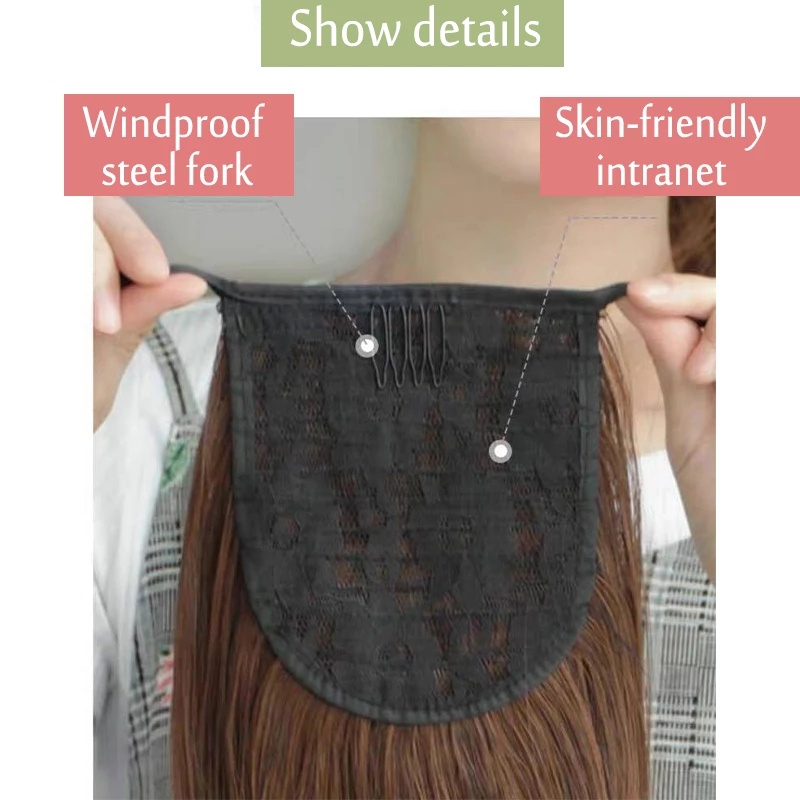 Tóc Đuôi Ngựa Giả Bằng Sợi Tổng Hợp Chịu Nhiệt Cao 25cm/35cm Màu Đen Nâu Tự Nhiên Cho Nữ