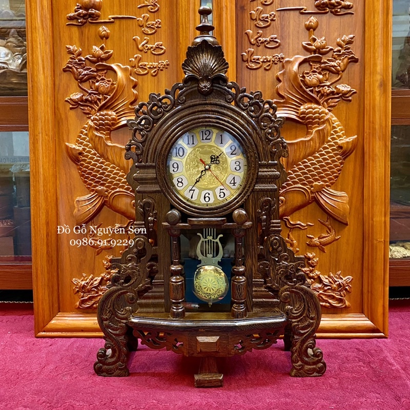 Đồng hồ quả lắc gỗ hương, gõ, mun