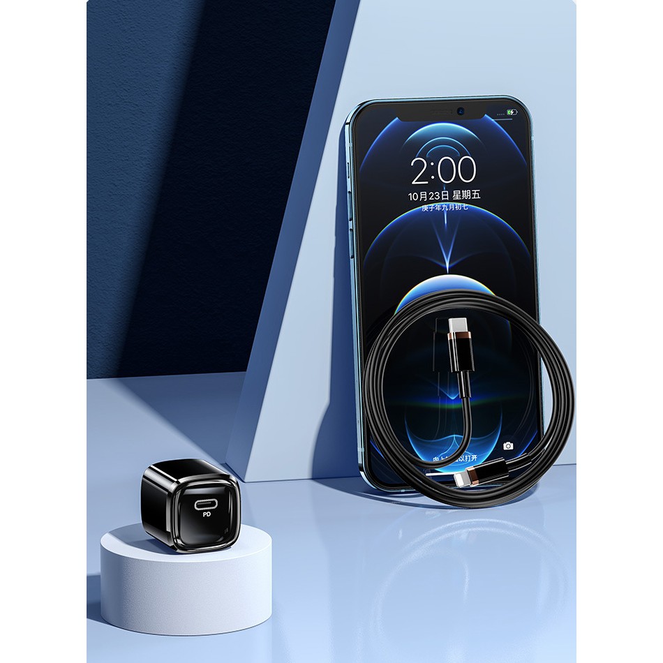 Sạc nhanh PD 20W USAMS chính hãng cao cấp chân dẹt và chân tròn - Hỗ trợ sạc nhanh iPhone và điện thoại Android