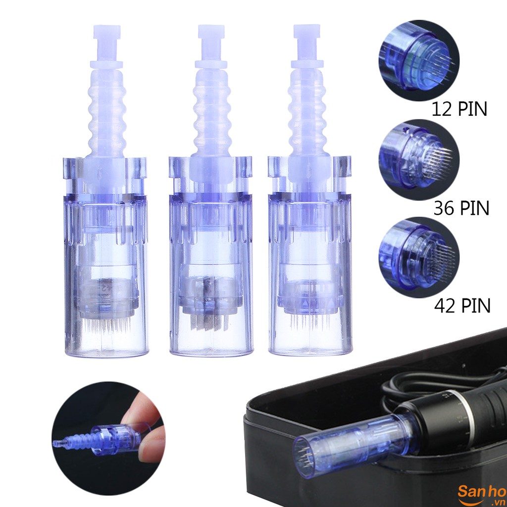 Đầu kim nano, 12, 36 xanh cho máy phi kim, máy lăn kim Dr Pen M5, M7, A1, MYM, N1, N2
