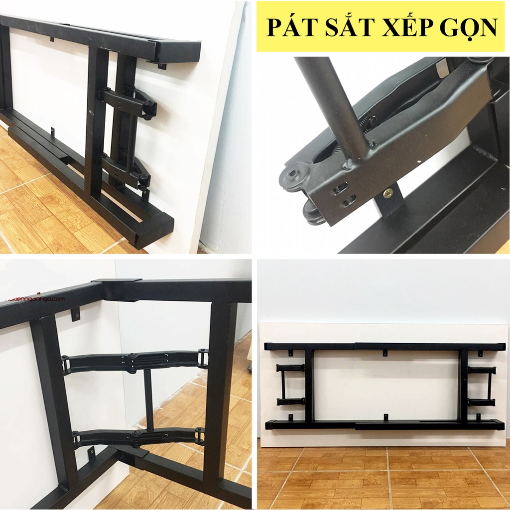 Pát Bas Sắt Bàn Gấp Gọn - 1 Set Gồm 2 Pat U Dài 2 Pat U ngắn 4 Pat gập Phụ Kiện Thông Minh Tiện Ích - Hàng Cao Cấp