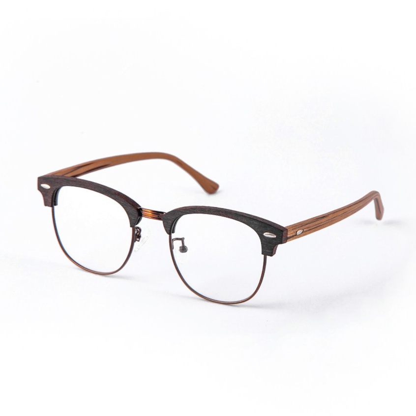 Gọng Kính Vuông Nửa Viền Gỗ | BigBuy360 - bigbuy360.vn