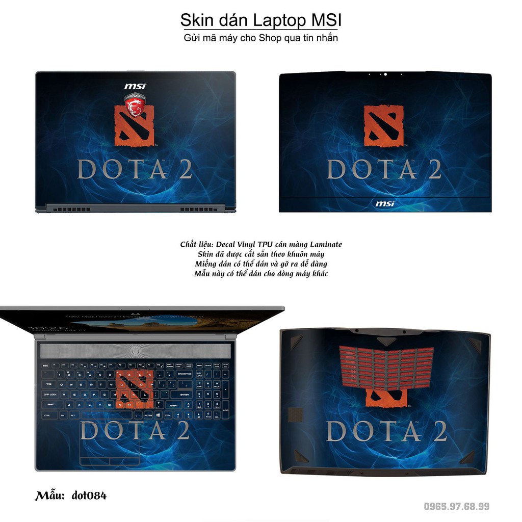 Skin dán Laptop MSI in hình Dota 2 nhiều mẫu 14 (inbox mã máy cho Shop)