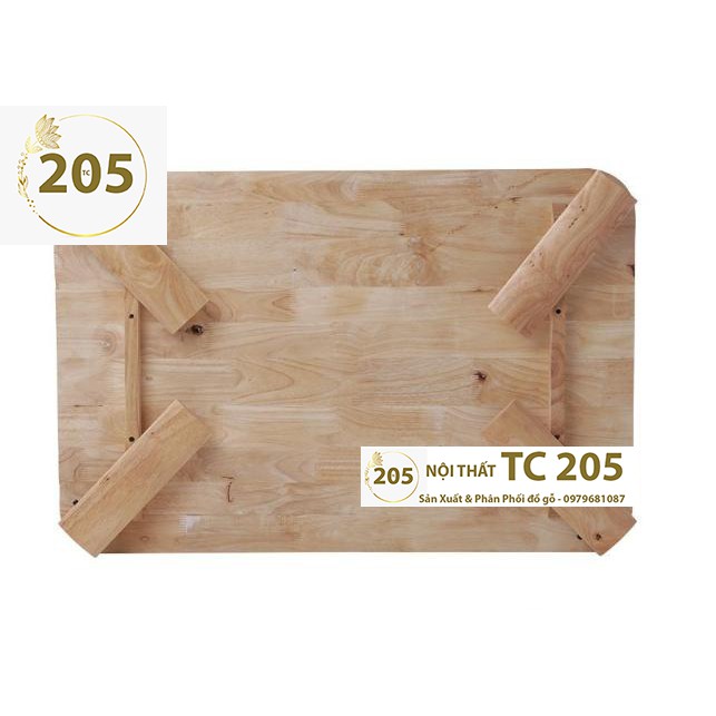 Bàn trà, bàn học gấp gọn, Bàn học gấp gọn CHÂN BÁNH MÌ 60 X 90 CM NỘI THẤT TC205 gỗ cao su 100%
