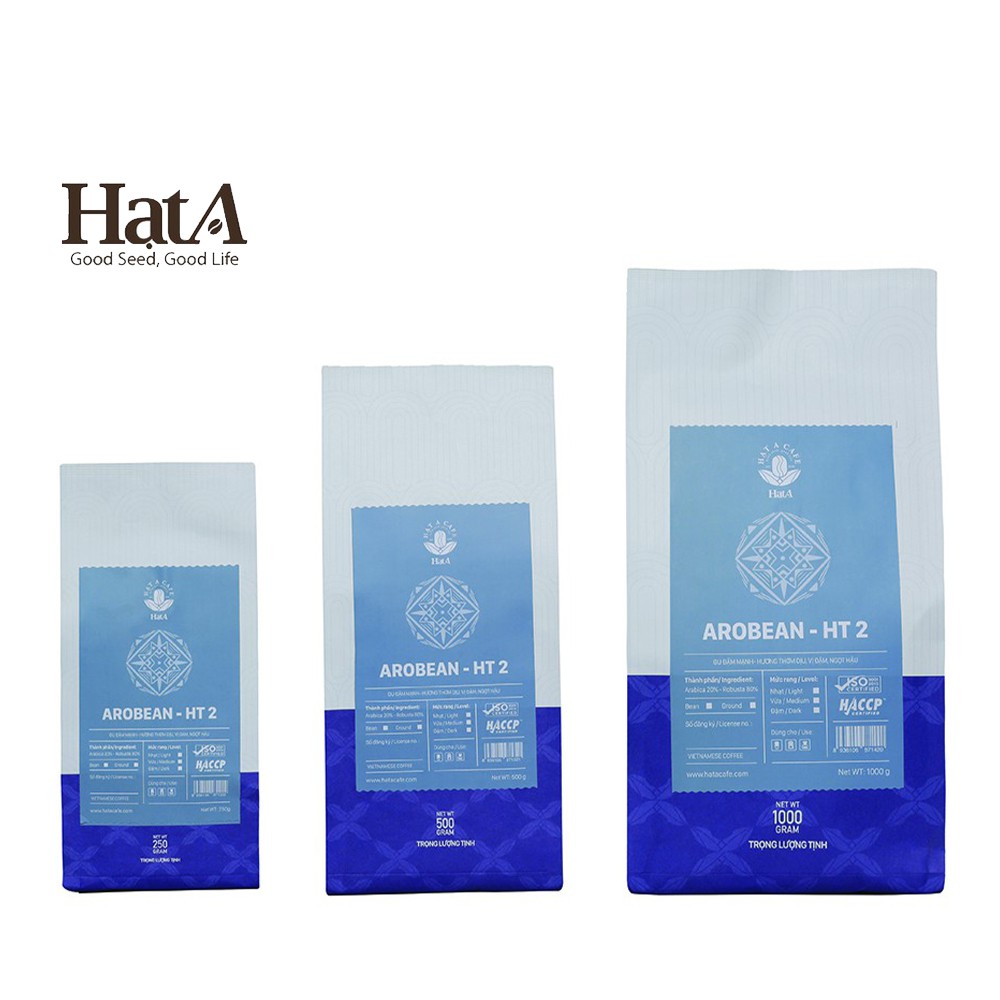 Cà phê pha máy Hạt A Cafe AROBEAN HT2 gu đậm mạnh hương thơm dịu, vị đậm, ngọt hậu 250g/500g/1000g