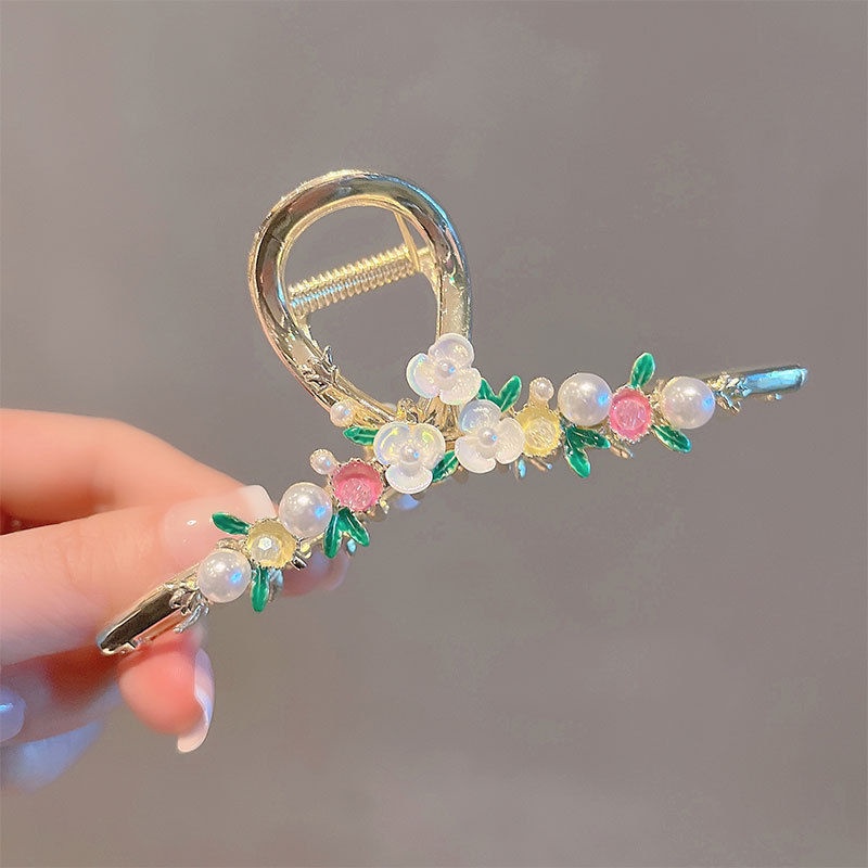 Kẹp Tóc Cỡ Lớn Bằng Kim Loại Hình Hoa Thời Trang Mùa Hè