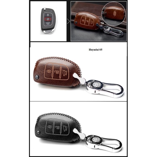 Bao Da Chìa Khóa Hyundai I10, Elantra, Tucson, Accent,solati chìa gập điện, bọc chìa khoá da thật , khắc tên sđt