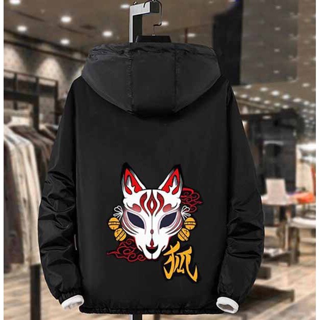 ❤️ 2 LỚP - KHÓA TÚI ❤️ ÁO KHOÁC GIÓ 2 LỚP KHÓA TÚI CÓ NÓN - ÁO KHOÁC DÙ NAM NỮ IN HỌA TIẾT NỘI BẬT MÀU ĐEN