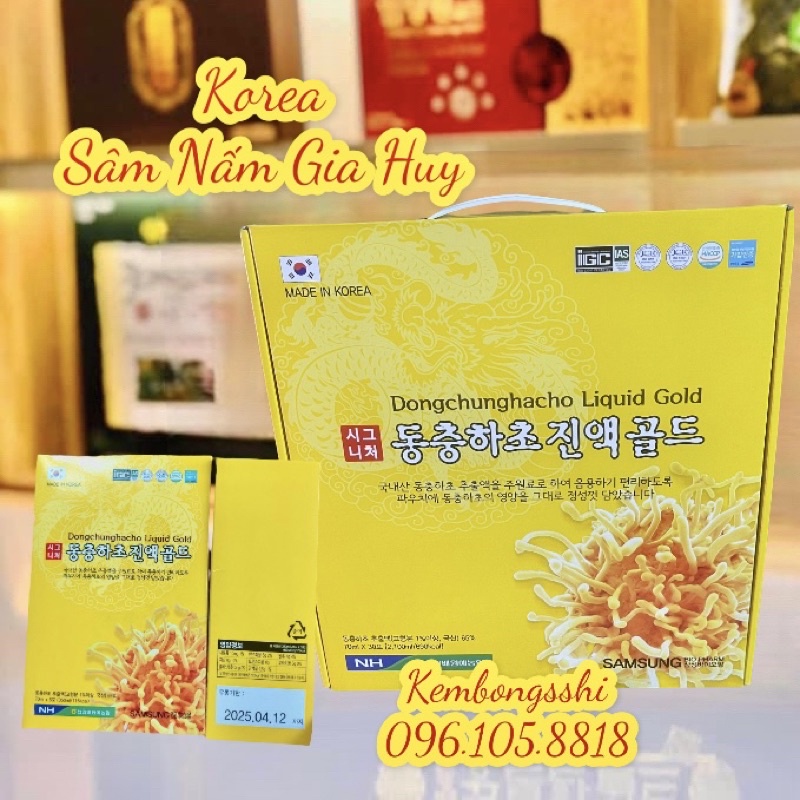 [HÀNG MỚI] Nước Đông Trùng Hạ Thảo Cao Cấp Hàn Quốc, Hộp Vàng 30 Gói