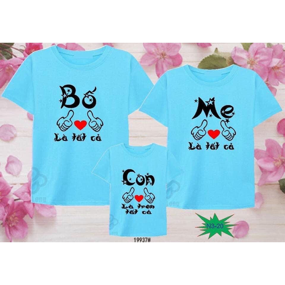 Áo thun nhóm đôi căp gia đình coton co giản thoải mái