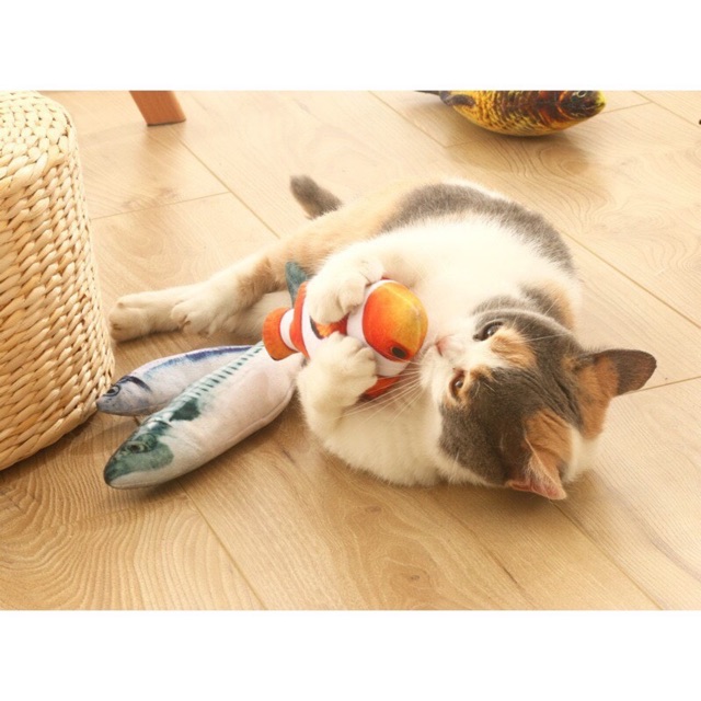 [ Hàng loại 1] cá nhồi bông đồ chơi cho mèo, cún