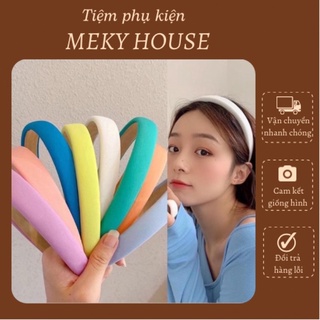 Bờm cài tóc xốp bọc vải bản dày màu trơn basic dễ phối đồ hottrend cho nữ