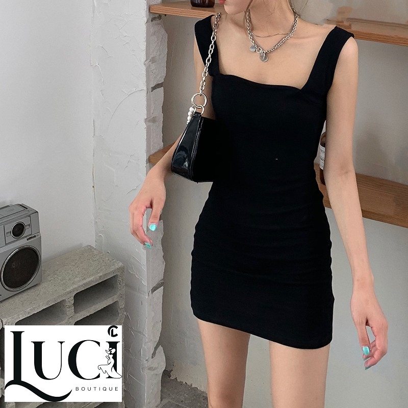Đầm ôm body cổ vuông chất thun đẹp