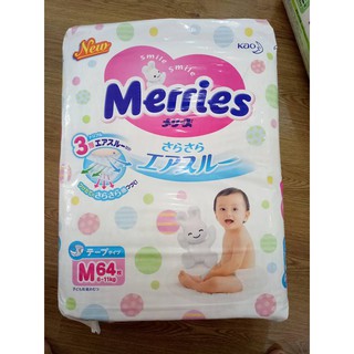 Bỉm Merries size M quần ( 58 + 6 miếng)