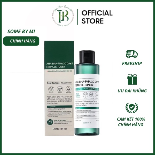 Nước Hoa Hồng Some By Mi AHA-BHA-PHA 30 Days Miracle Toner 150ml - Hoa Ban Cosmetic