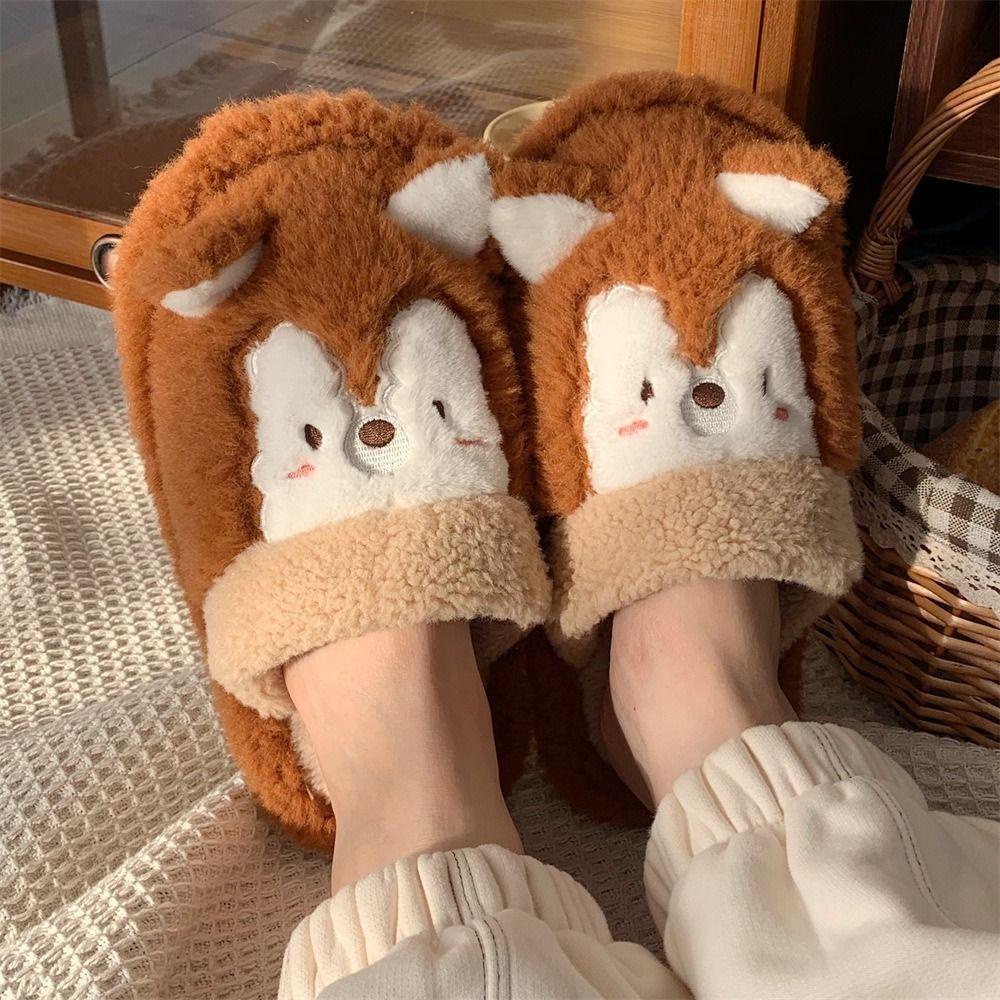 Dép Cotton Bít Mũi Giữ Ấm Chống Trượt Thời Trang Cho Nữ